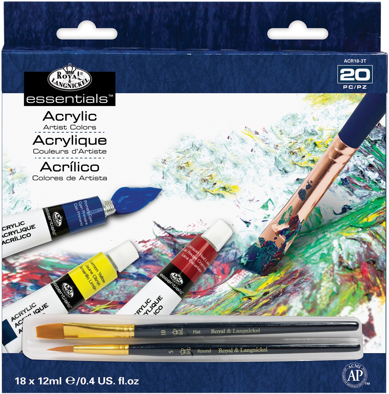 Royal & Langnickel(R) essentials(TM) Acrylic Paints 12ml-18/Pkg